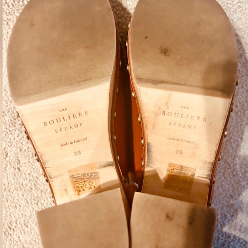 Sezane Dakota High Clogs Terracotta Leather Size 39 (US 8) - Picture 5 of 5